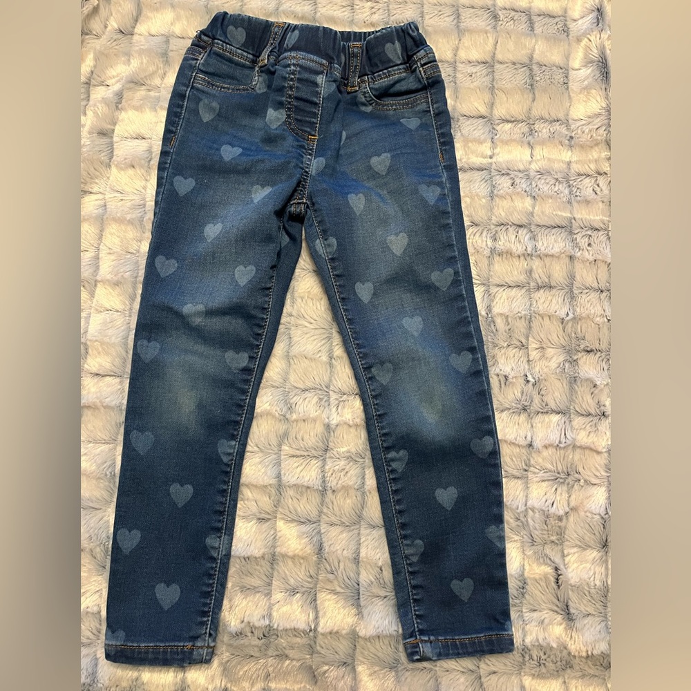 Mini Boden Heart Patterned Blue Jeans